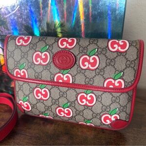 Authentic Gucci Supreme GG Apple Bumbag Crossbody Bag
